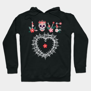 halloween love and cobweb heart Hoodie